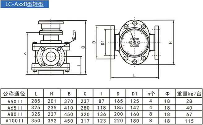 柴油流量表外形尺寸圖